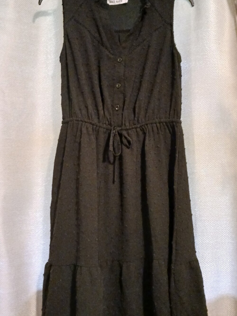 Grace Karin Black Sleeveless Button-Front Midi Dress